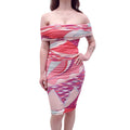 EMILIO PUCCI PATTERNED OFF-THE-SHOULDER DRESS - SIZE 6