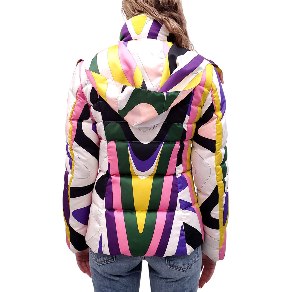 EMILIO PUCCI PATTERNED PUFFER JACKET - SIZE 8