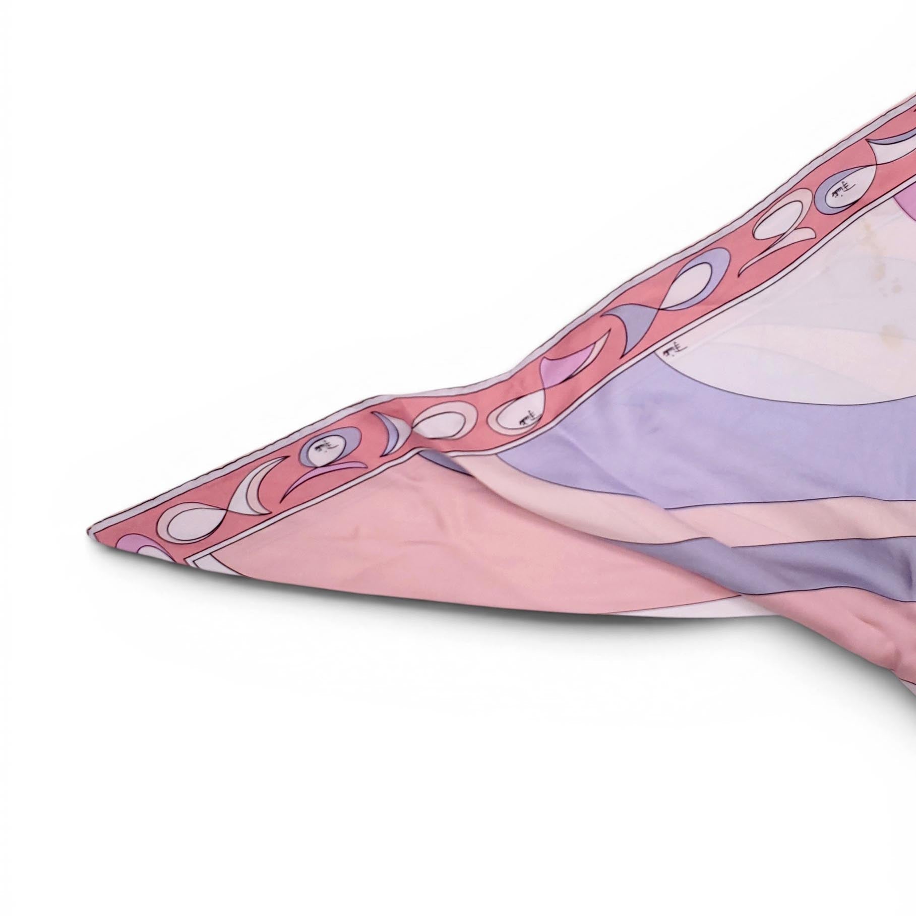 EMILIO PUCCI PINK PATTERNED SILK TWILL VISOR - SIZE 2
