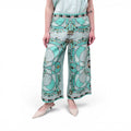 EMILIO PUCCI TURQUOISE PATTERNED CROPPED TROUSERS - SIZE 44