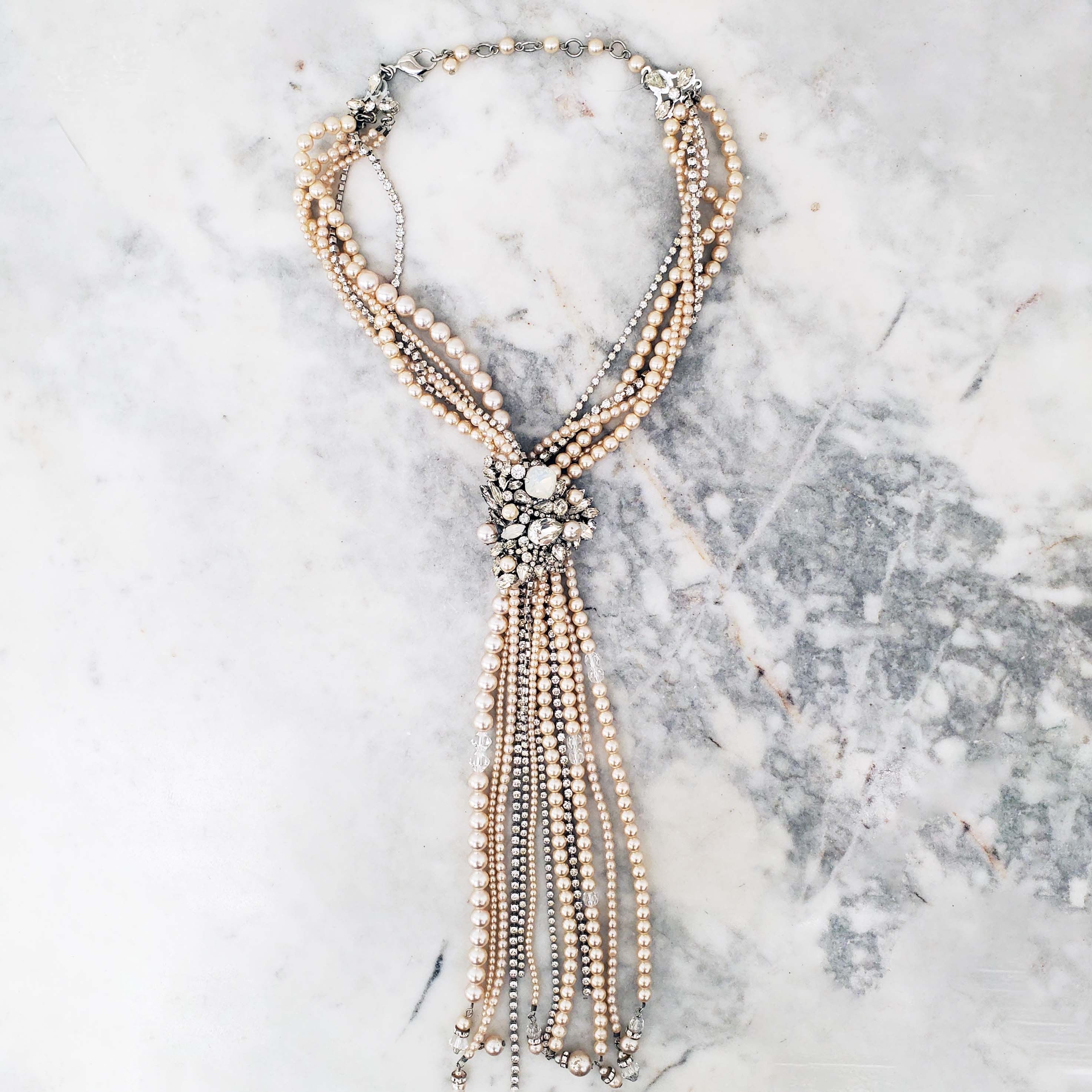 ERICKSON BEAMON CRYSTAL AND PEARL NECKLACE