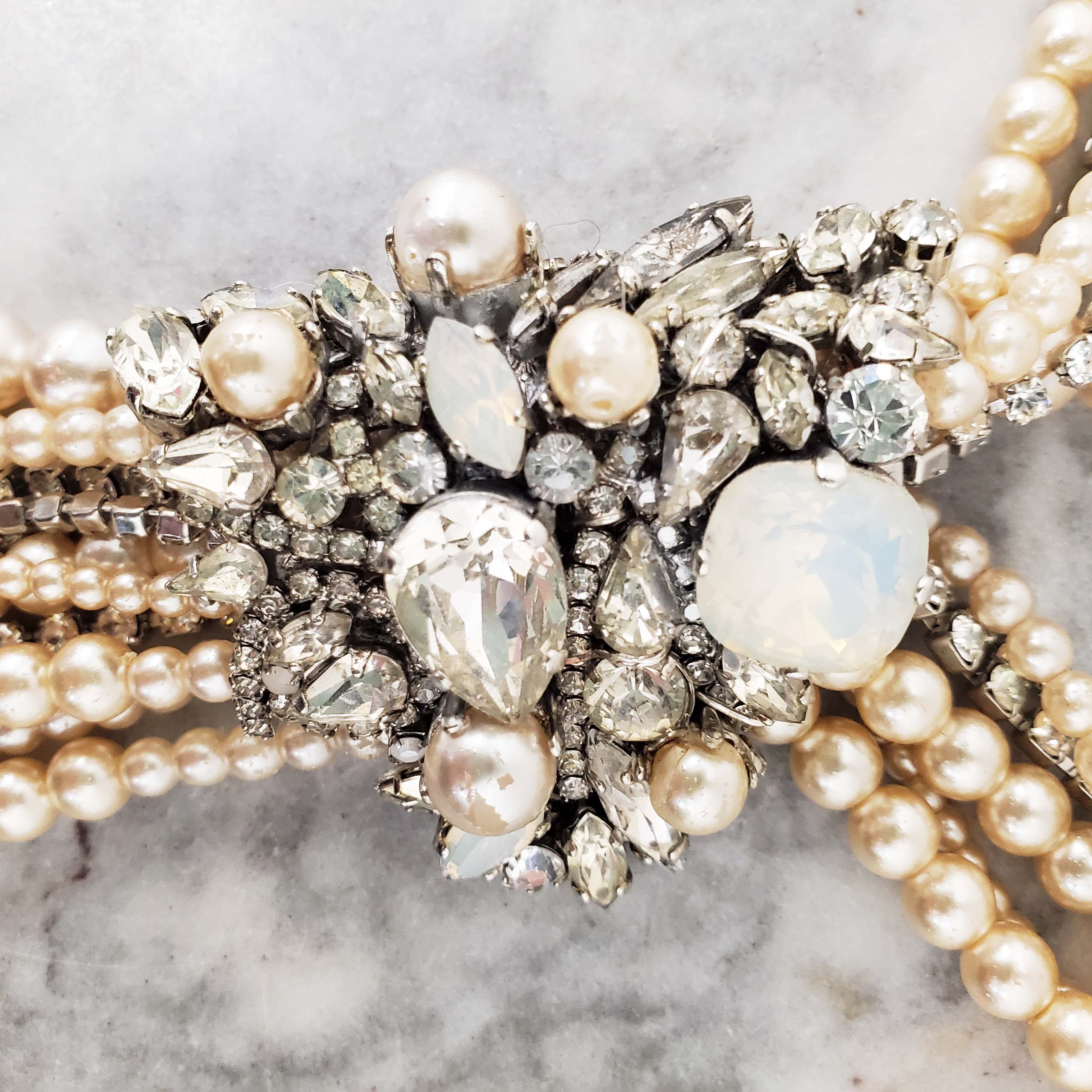 ERICKSON BEAMON CRYSTAL AND PEARL NECKLACE