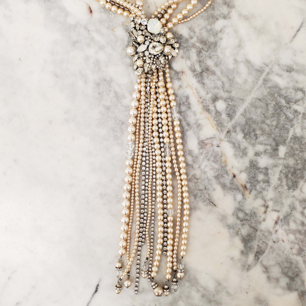 ERICKSON BEAMON CRYSTAL AND PEARL NECKLACE