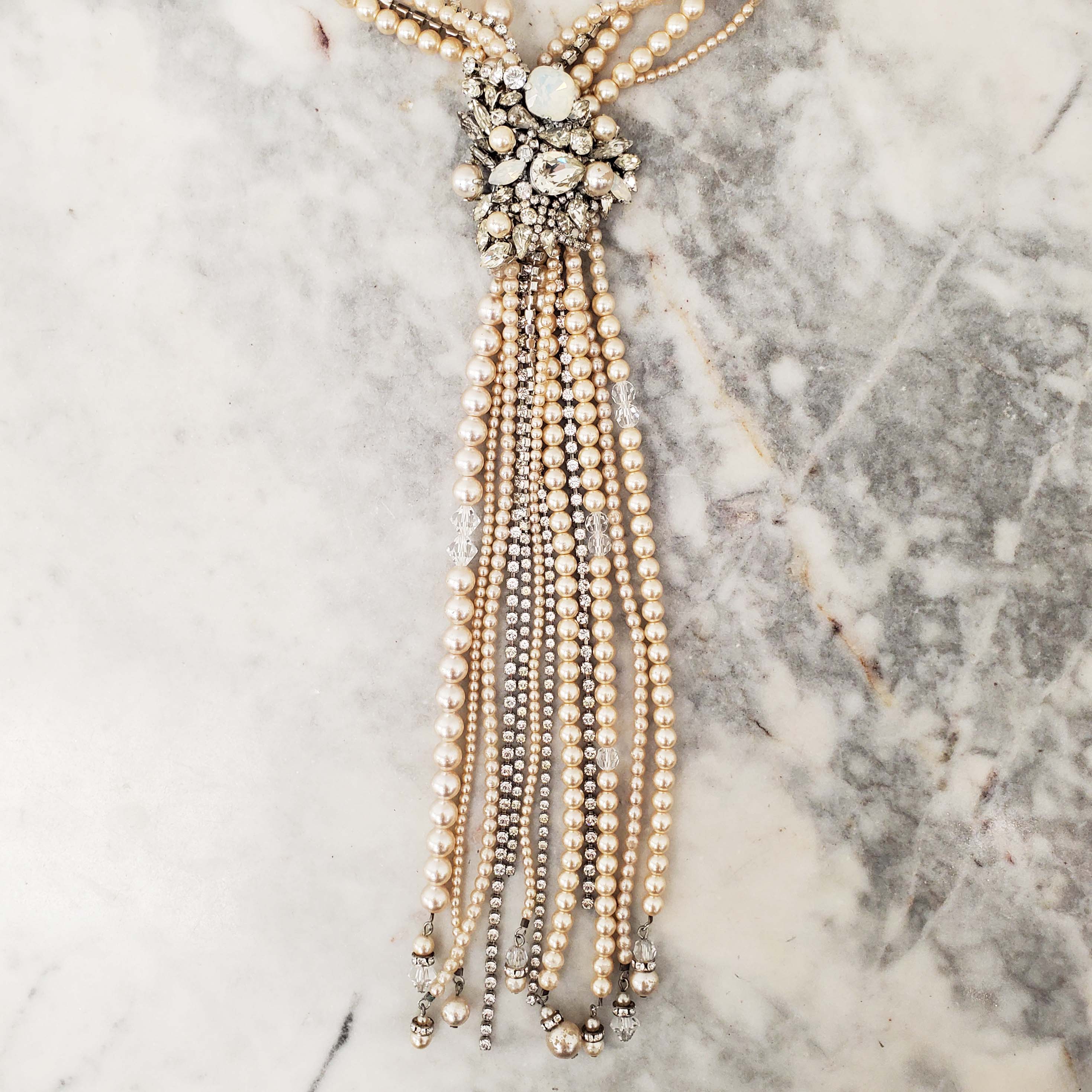 ERICKSON BEAMON CRYSTAL AND PEARL NECKLACE