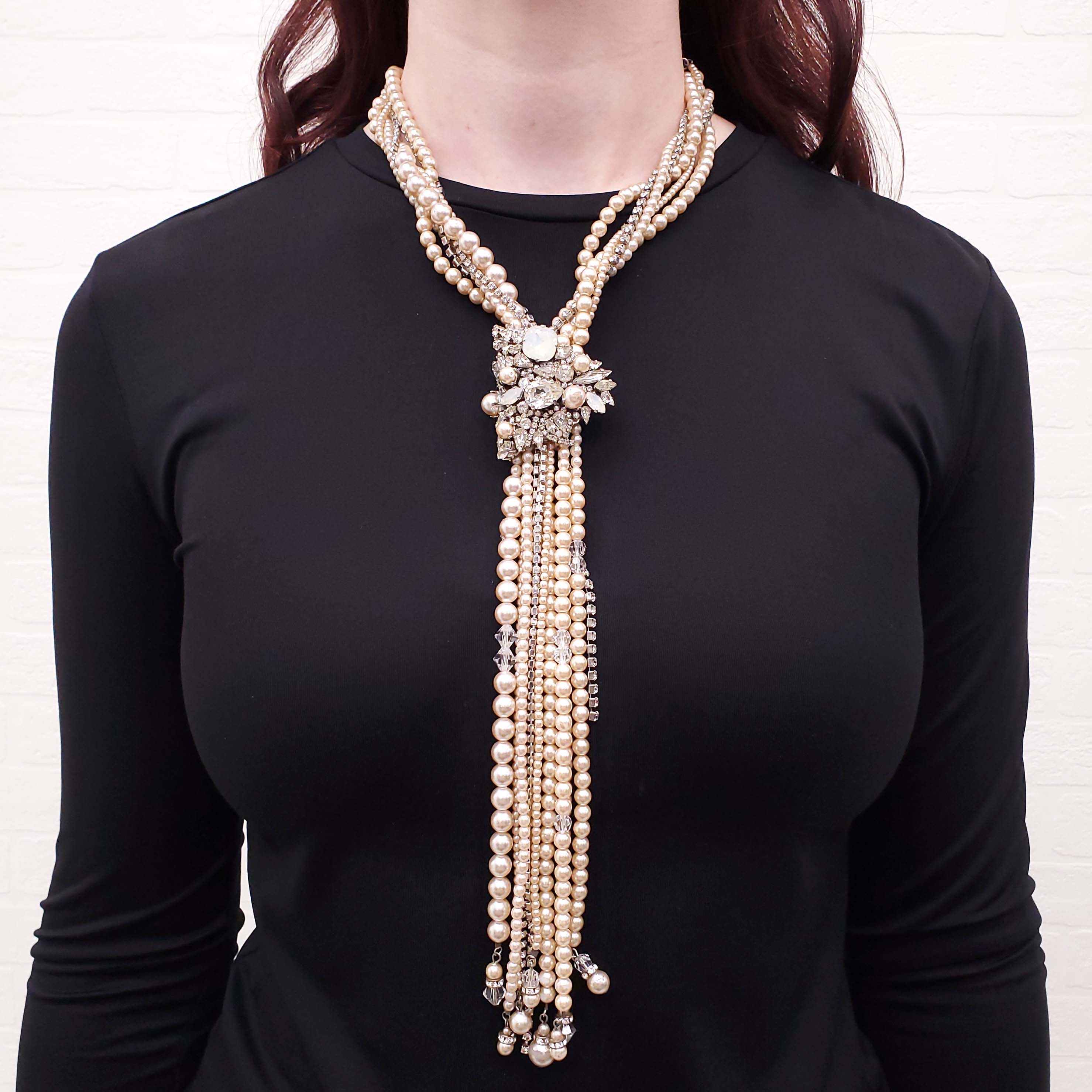 ERICKSON BEAMON CRYSTAL AND PEARL NECKLACE