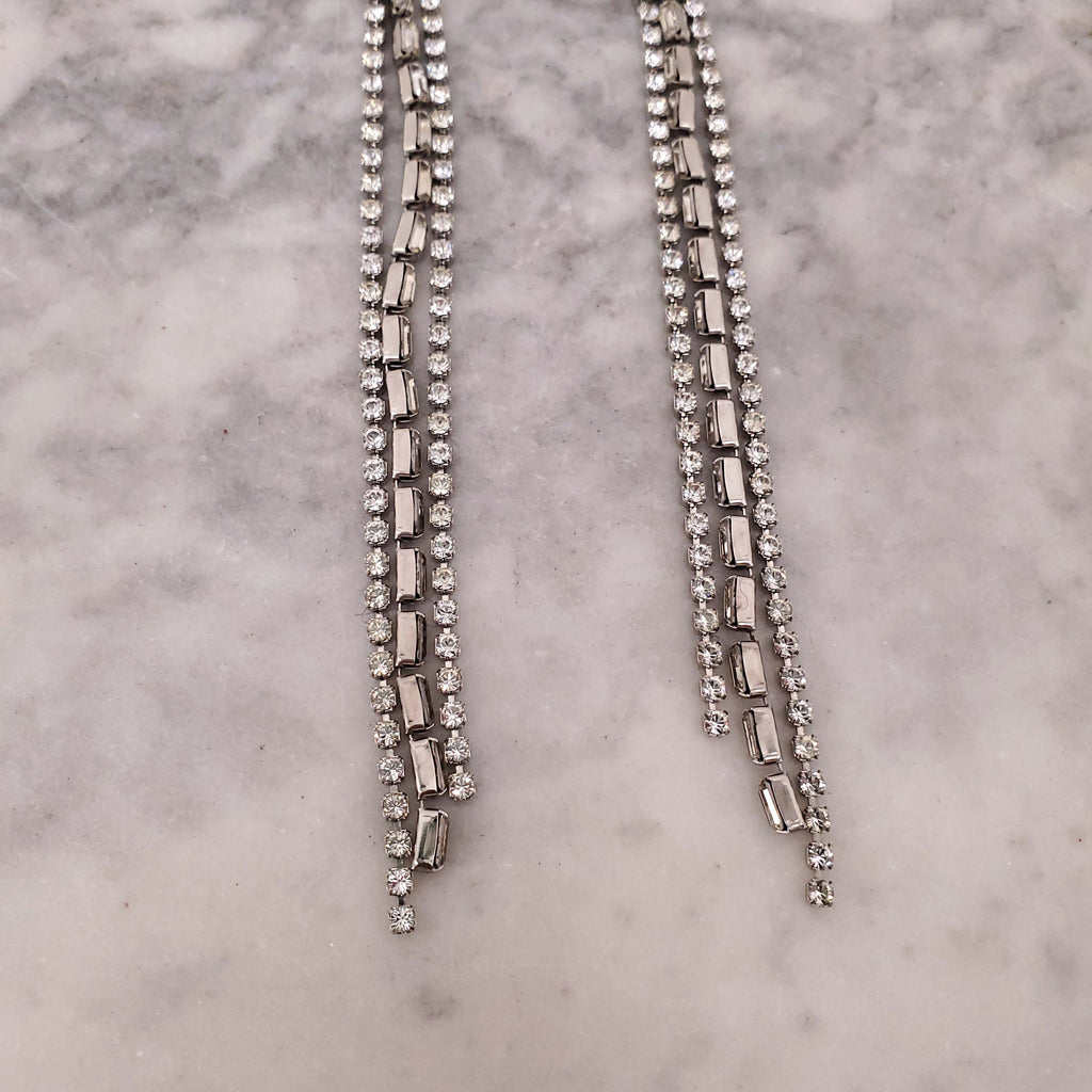 ERICKSON BEAMON CRYSTAL DROP CLIP ON EARRINGS