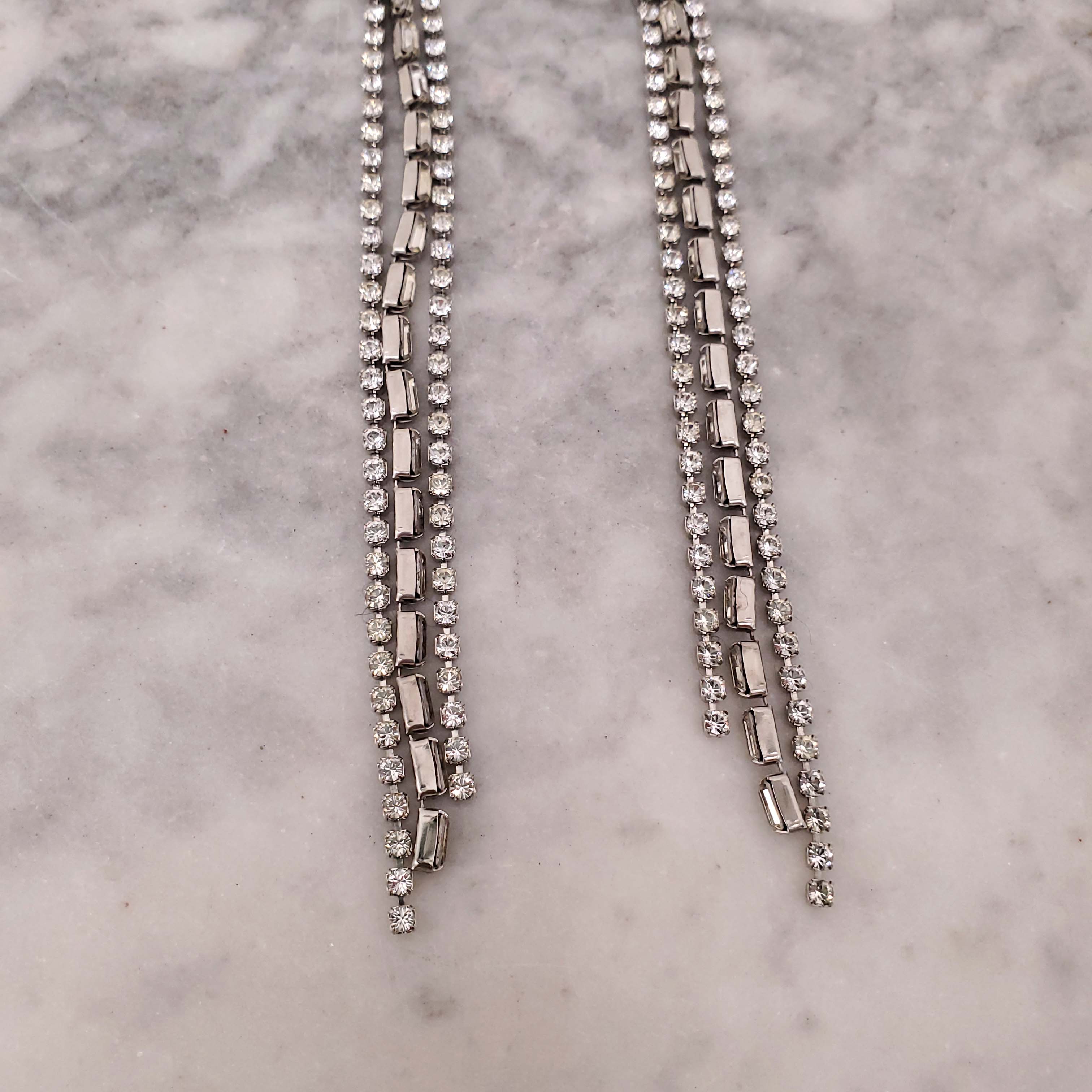 ERICKSON BEAMON CRYSTAL DROP CLIP ON EARRINGS