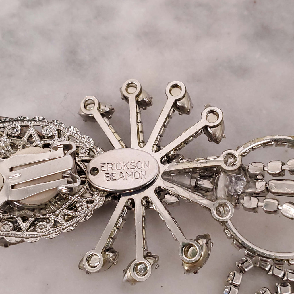ERICKSON BEAMON CRYSTAL DROP CLIP ON EARRINGS