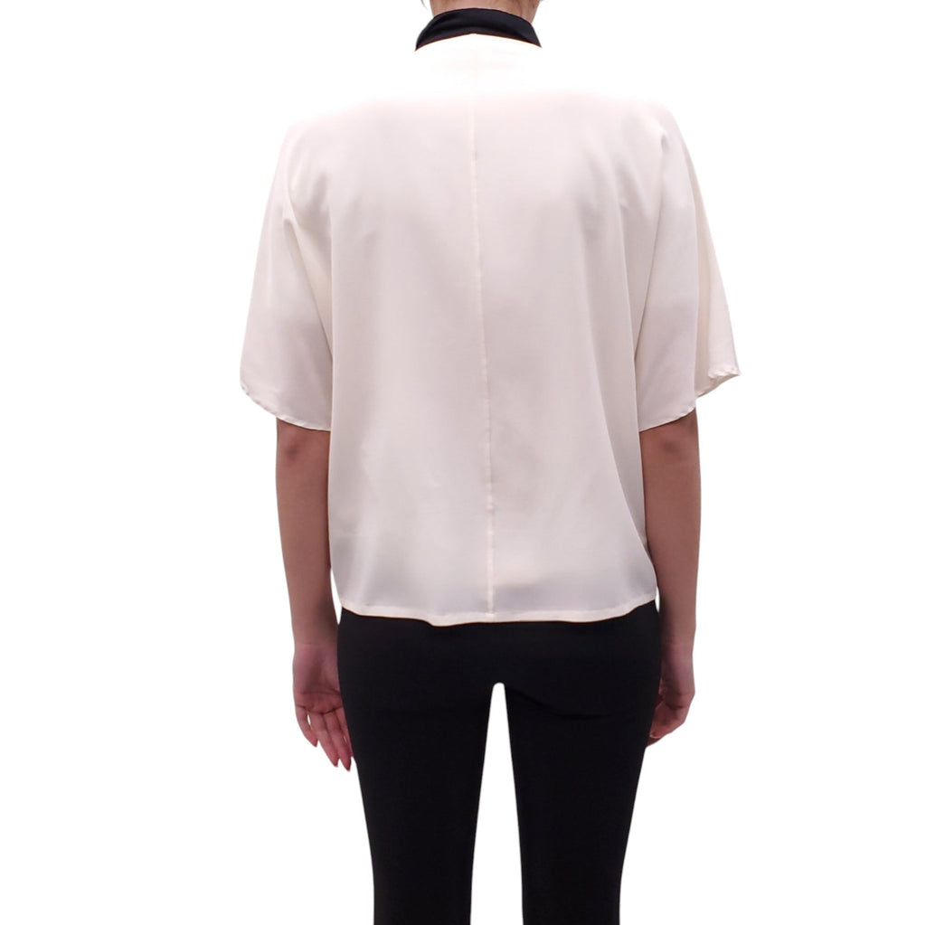 ETRO BLACK AND WHITE TUXEDO BLOUSE - SIZE 40