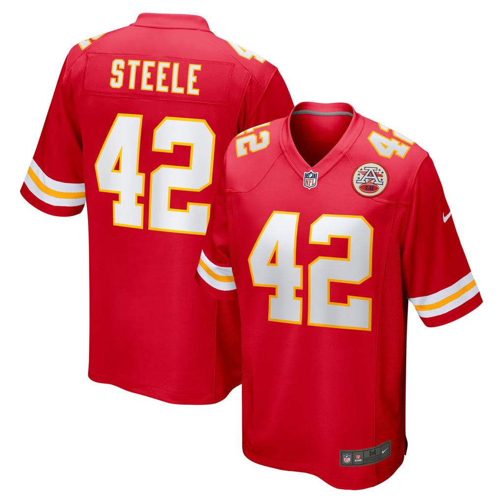 Kansas City Chiefs Carson Steele Red Game Jersey