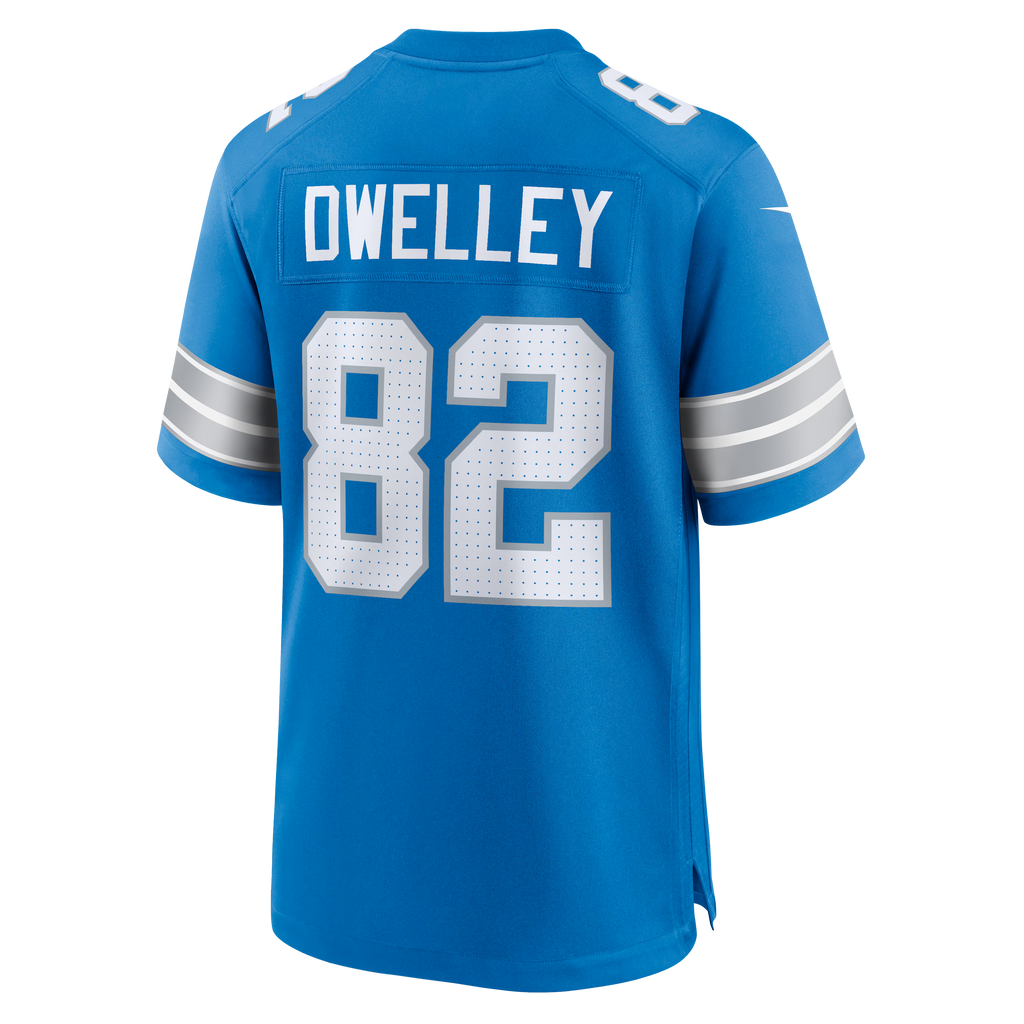 Detroit Lions Ross Dwelley Blue Team Game Jersey