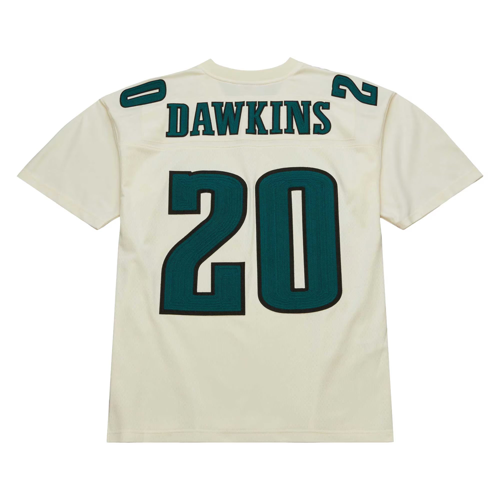 Philadelphia Eagles Brian Dawkins Mitchell & Ness Cream Chainstitch Legacy Jersey