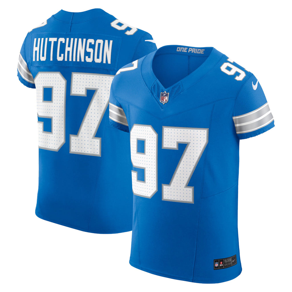 Detroit Lions Aidan Hutchinson Blue Vapor F.U.S.E. Elite Jersey