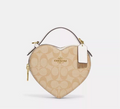 NWT Coach Heart Crossbody In Signature Canvas & Leather