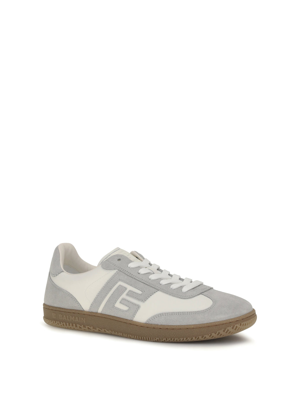 Balmain Men Swan Sneakers In Suede And Smooth Leather