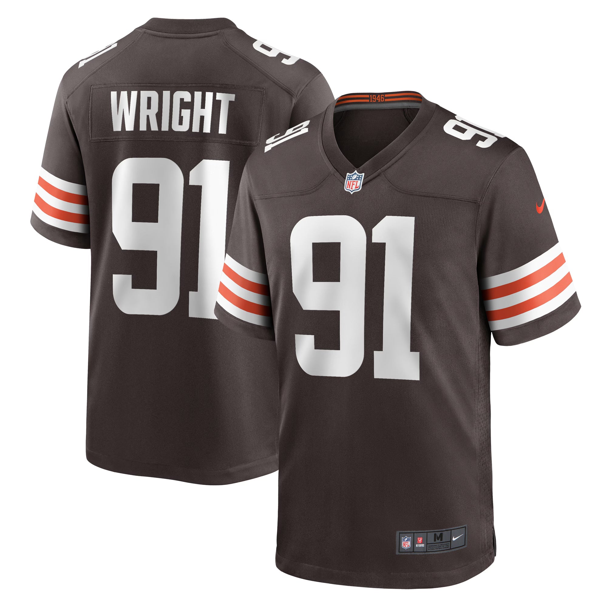Cleveland Browns Alex Wright Brown Team Game Jersey