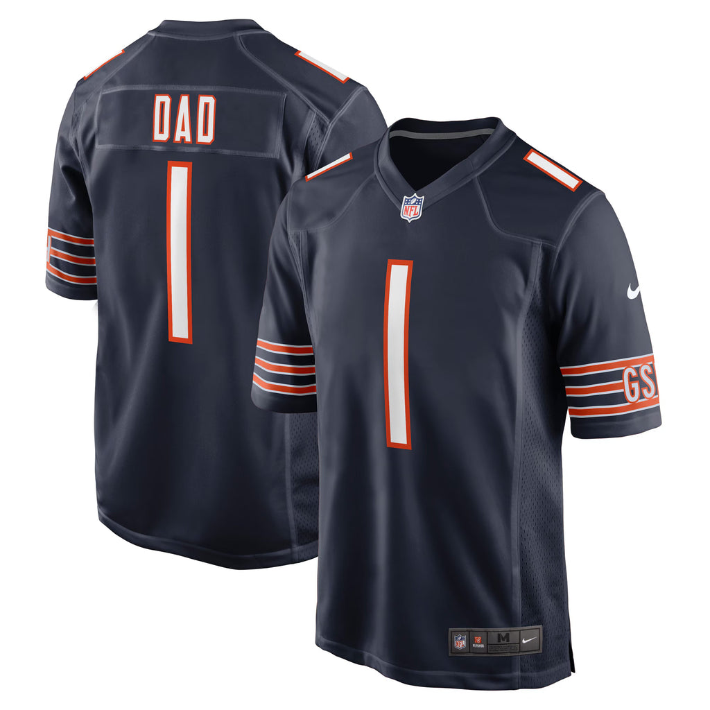 Chicago Bears Number 1 Dad Navy Game Jersey