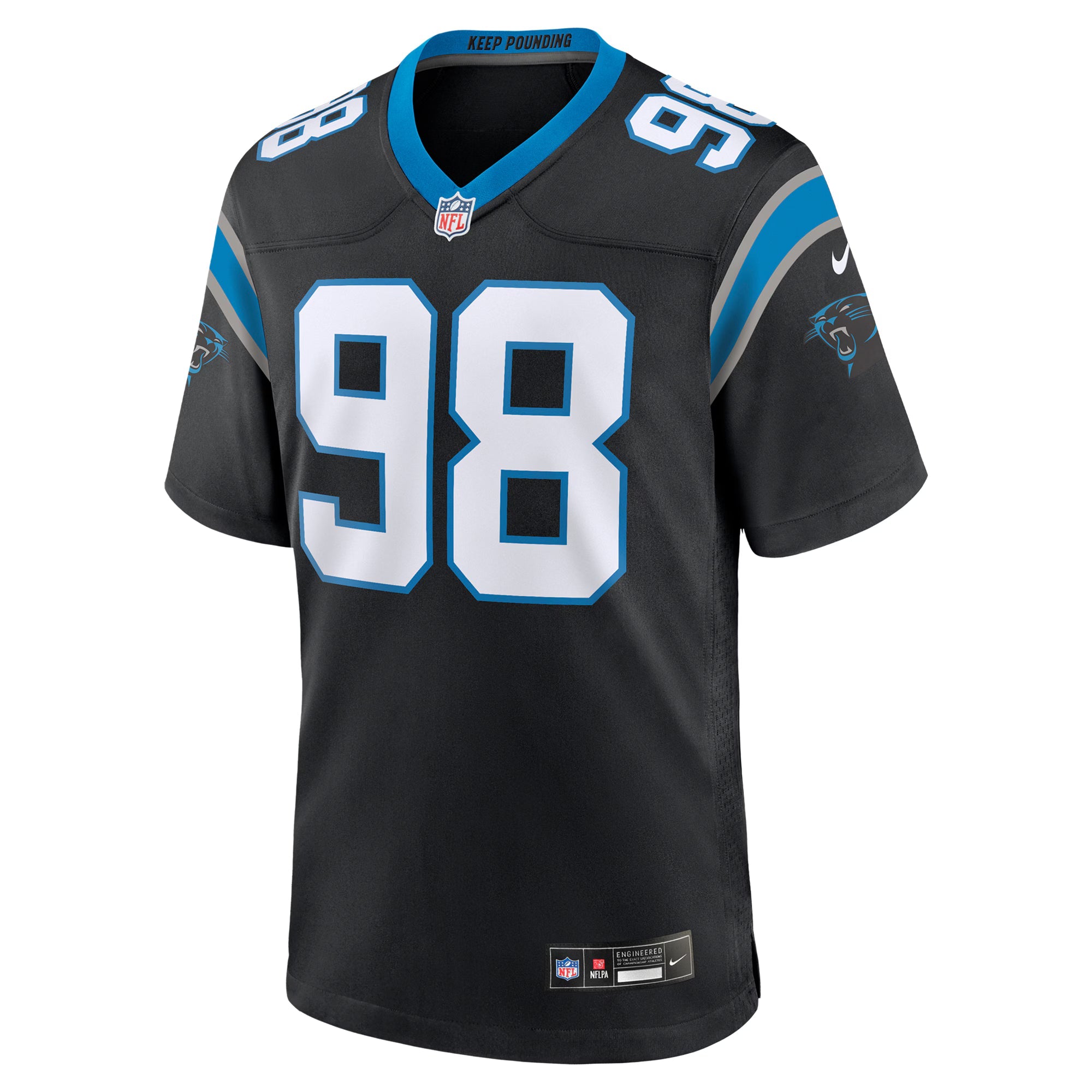 Carolina Panthers D.J. Wonnum Black Game Jersey