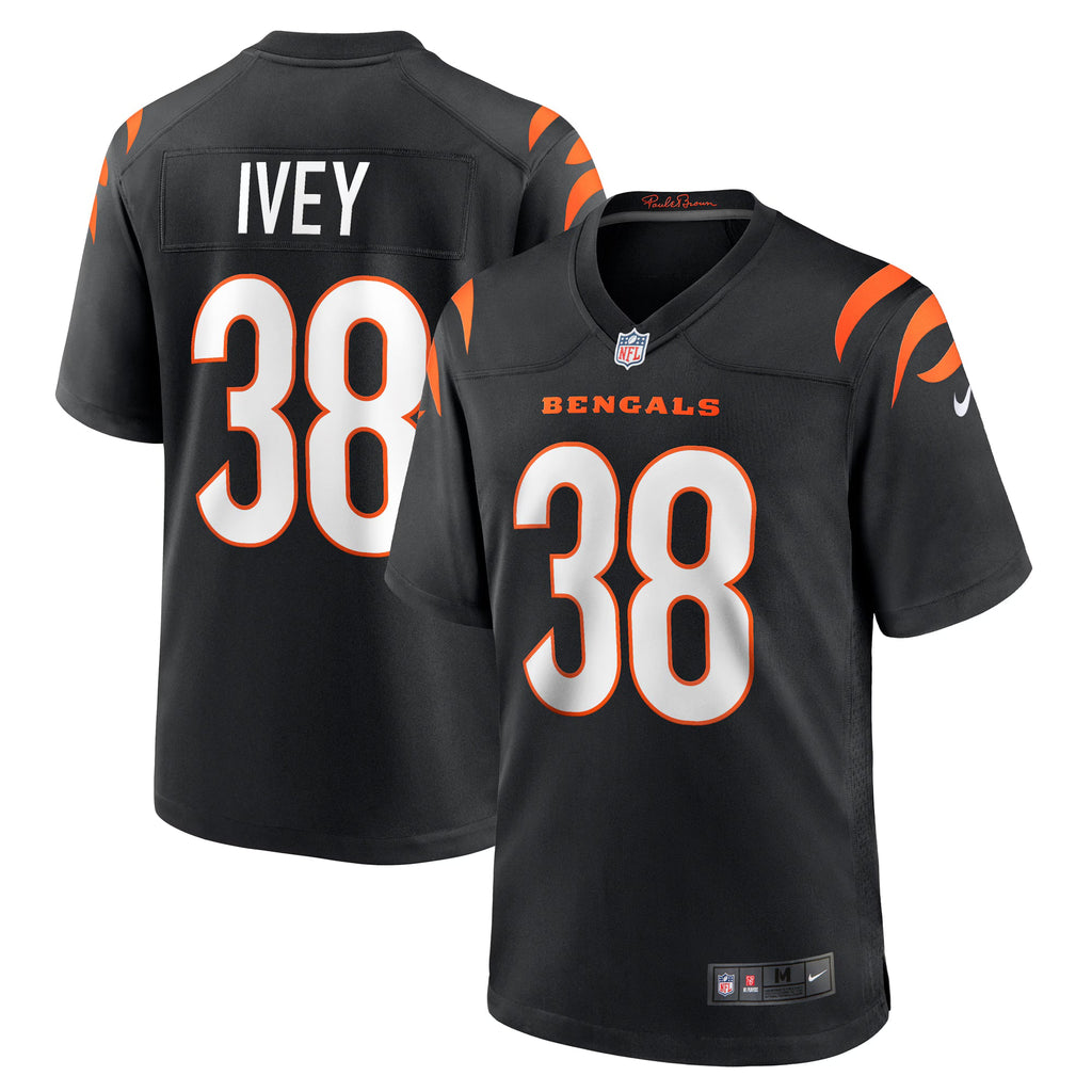 Cincinnati Bengals DJ Ivey Black Team Game Jersey