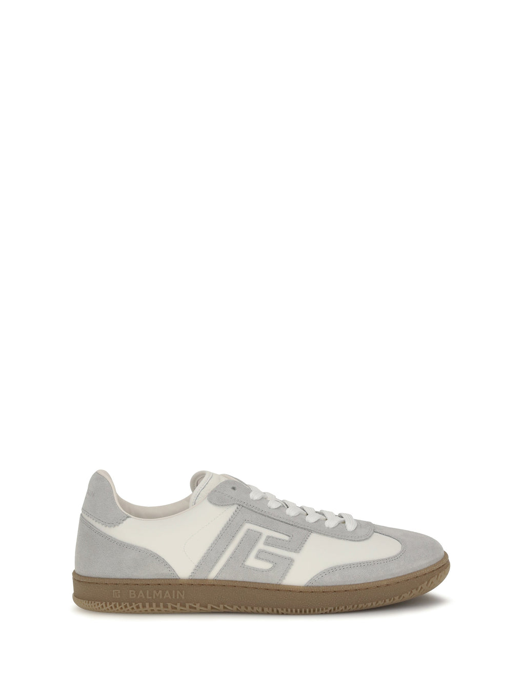 Balmain Men Swan Sneakers In Suede And Smooth Leather