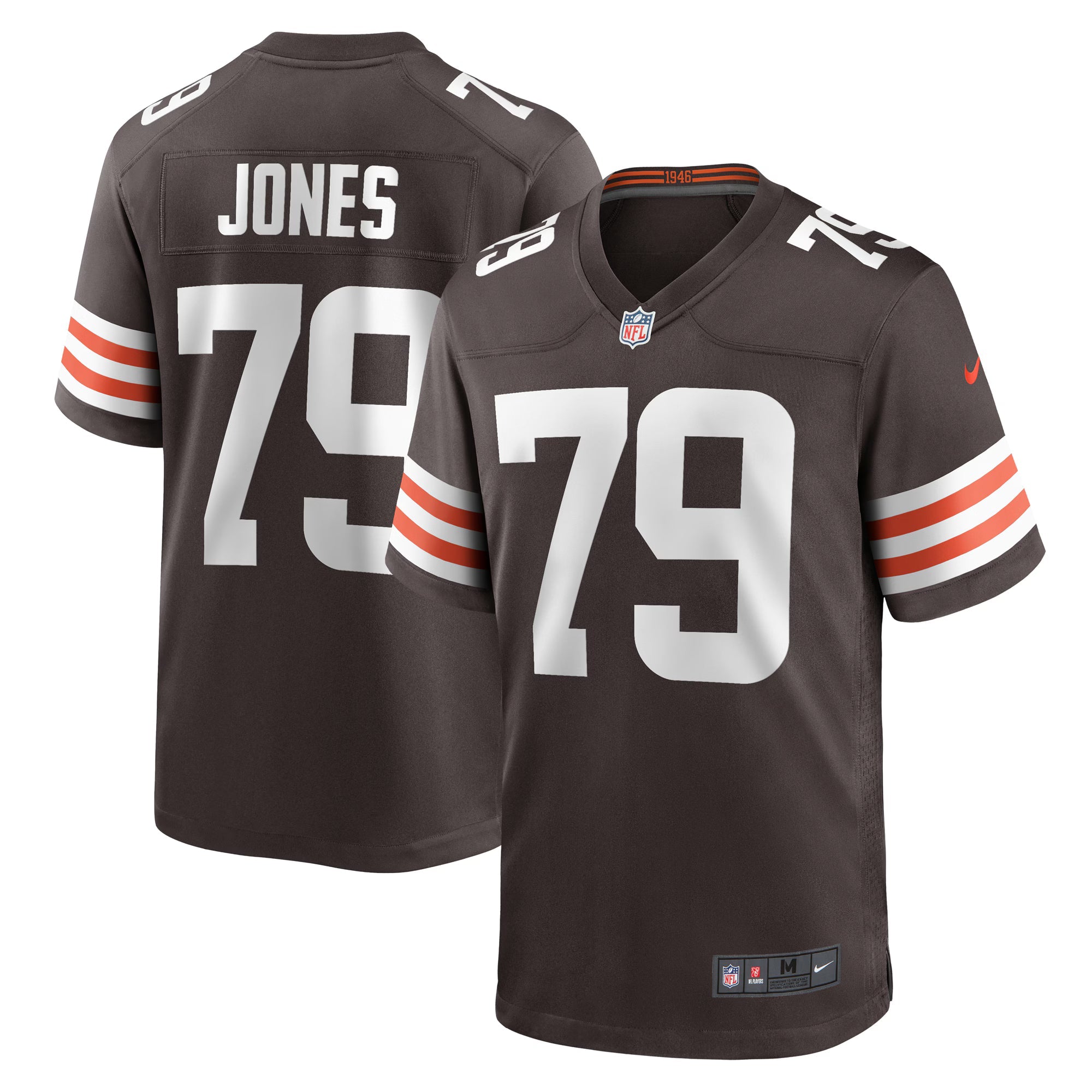 Cleveland Browns Dawand Jones Brown Team Game Jersey