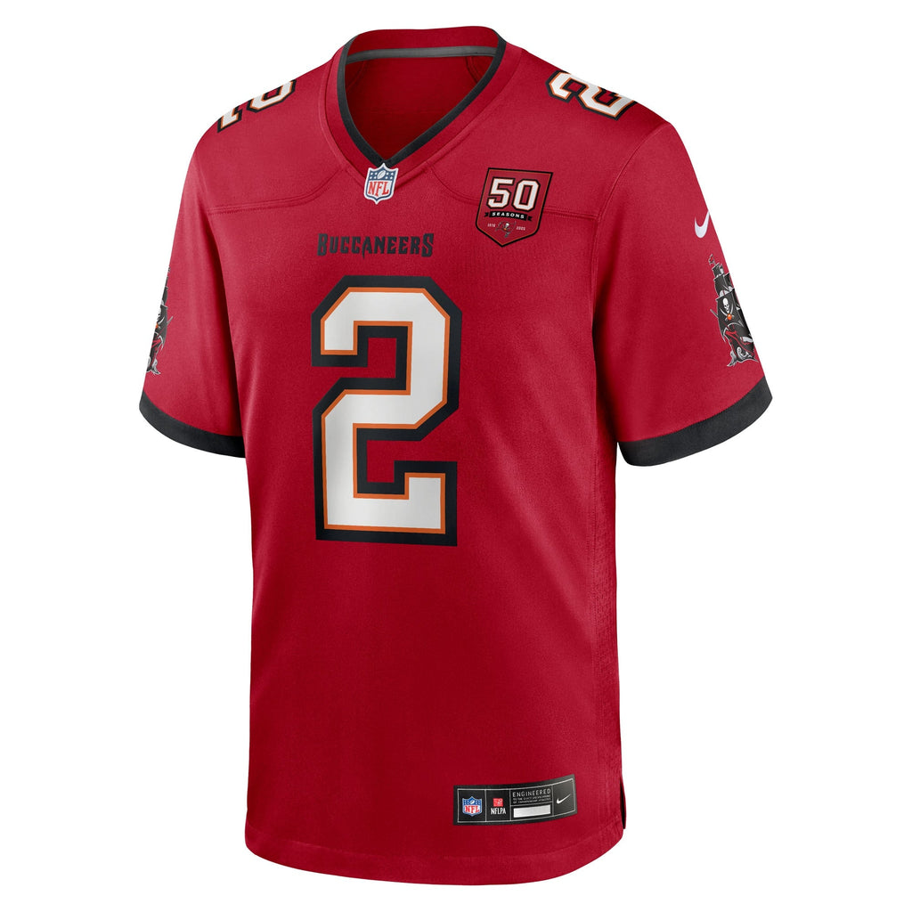 Tampa Bay Buccaneers Emeka Egbuka Red Team 50th Season Game Jersey