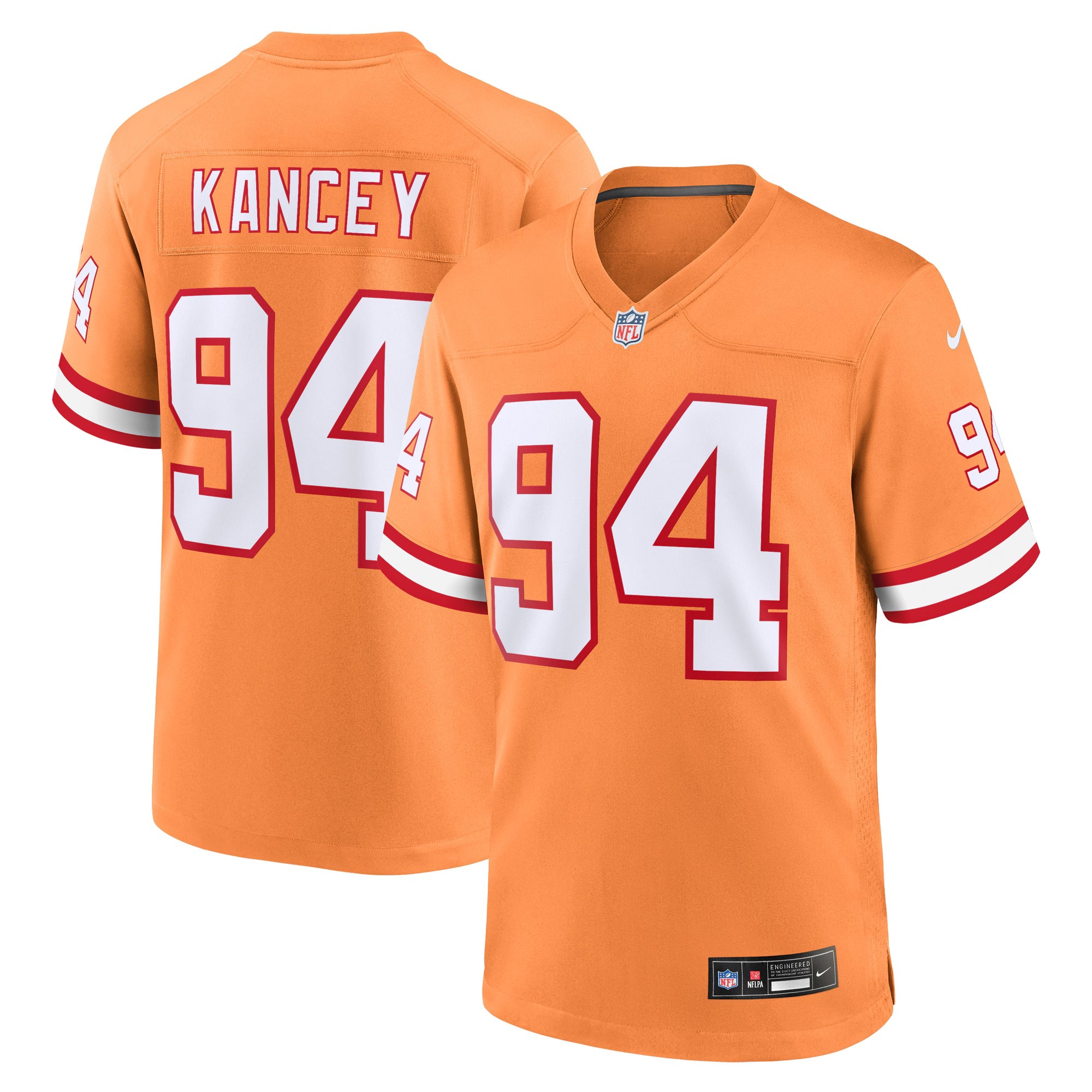 Tampa Bay Buccaneers Calijah Kancey Orange Alternate Game Jersey