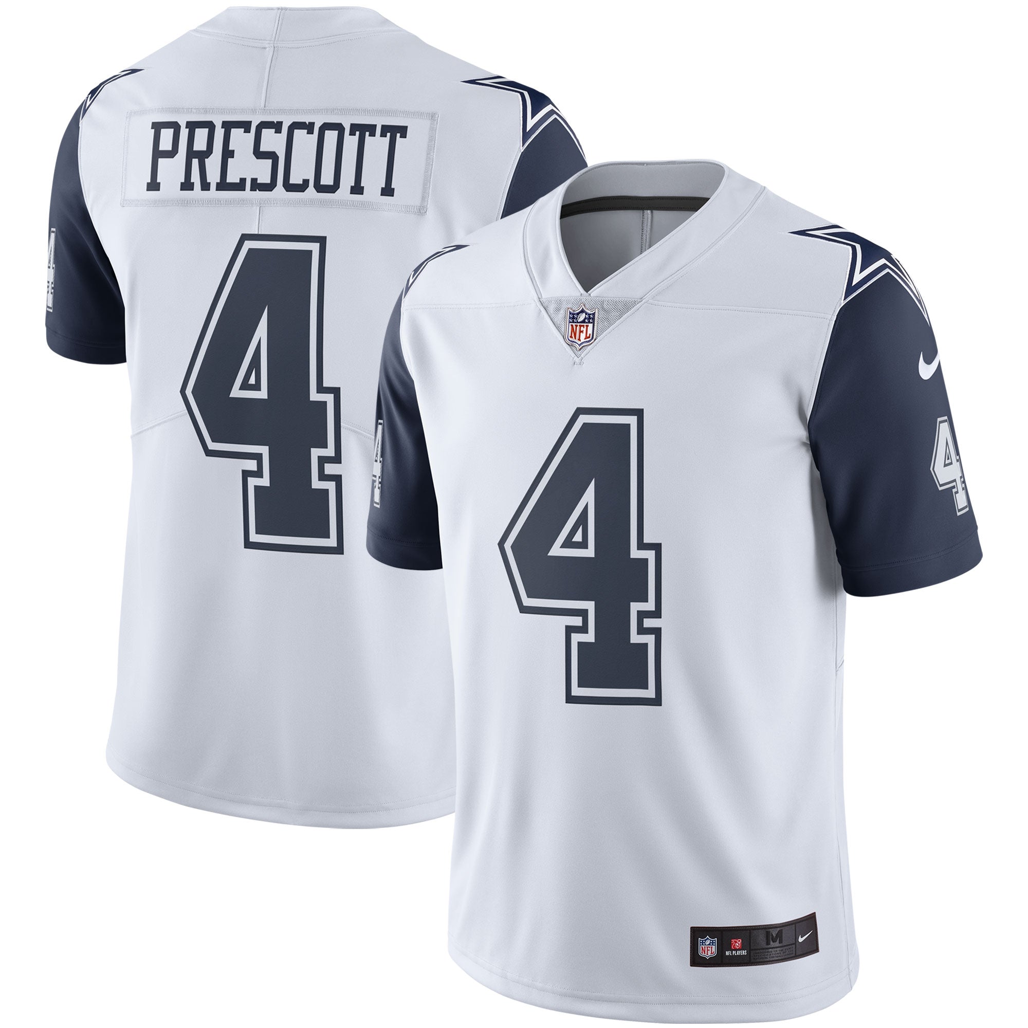 Dallas Cowboys Dak Prescott White Color Rush Vapor Limited Jersey