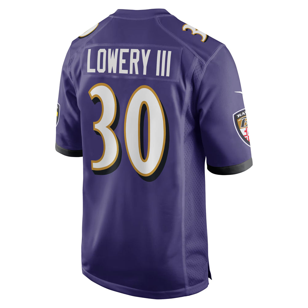 Baltimore Ravens Reuben Lowery III Purple Team Game Jersey