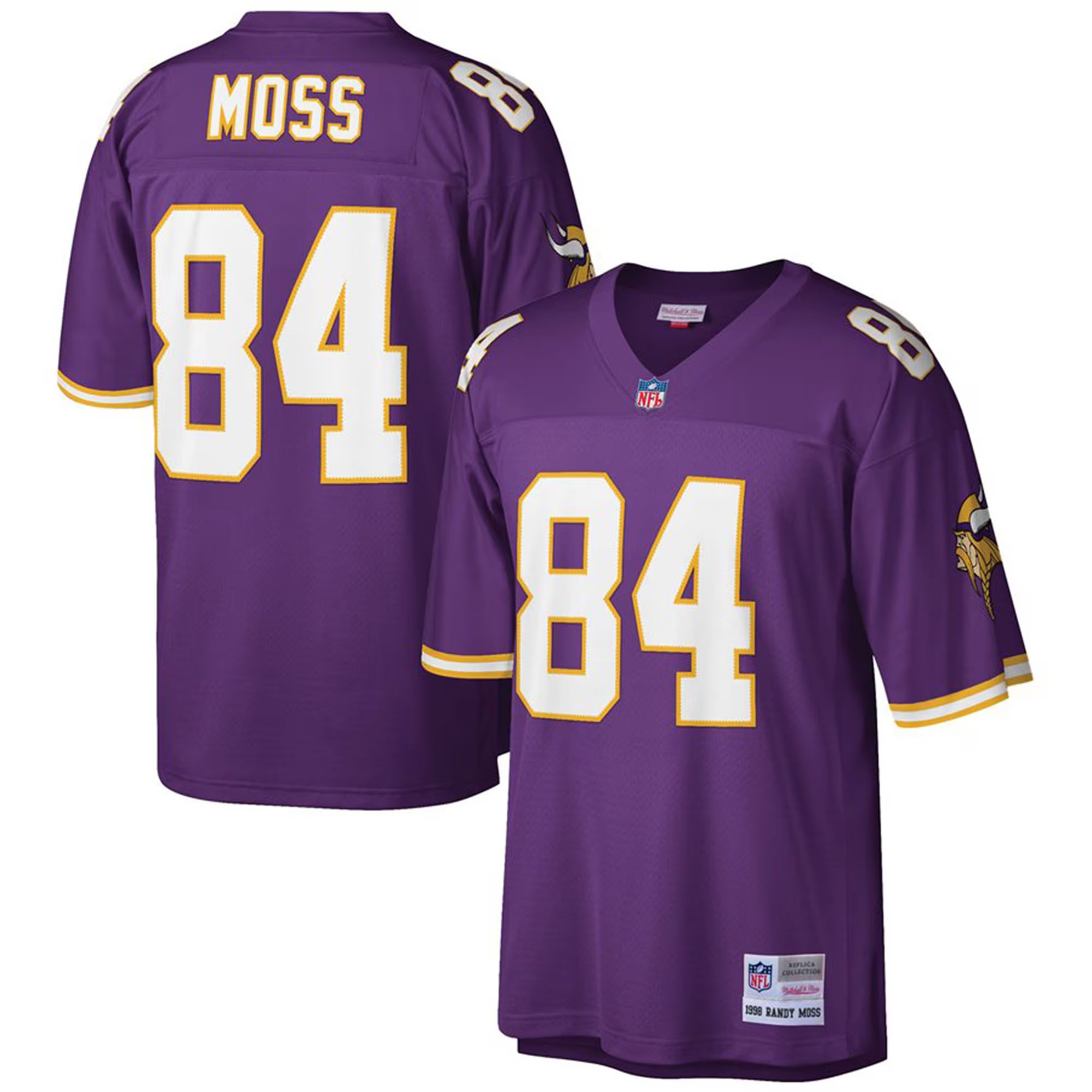 Minnesota Vikings Randy Moss Mitchell & Ness Purple Big & Tall 1998 Retired Player Replica Jersey