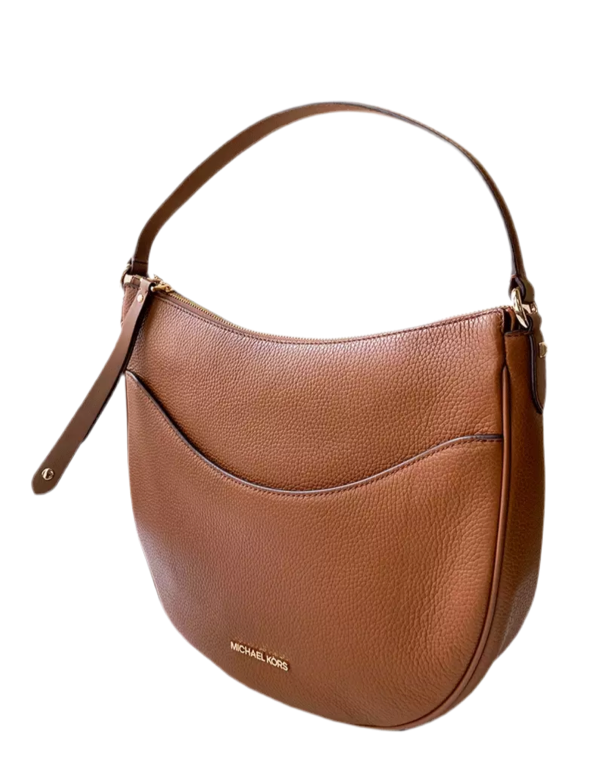 NWT Michael Kors Large Dover Half Moon Shoulder Bag In Brown