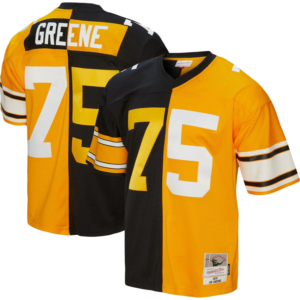 Pittsburgh Steelers Joe Greene Mitchell & Ness Black/Gold 1976 Split Legacy Replica Jersey
