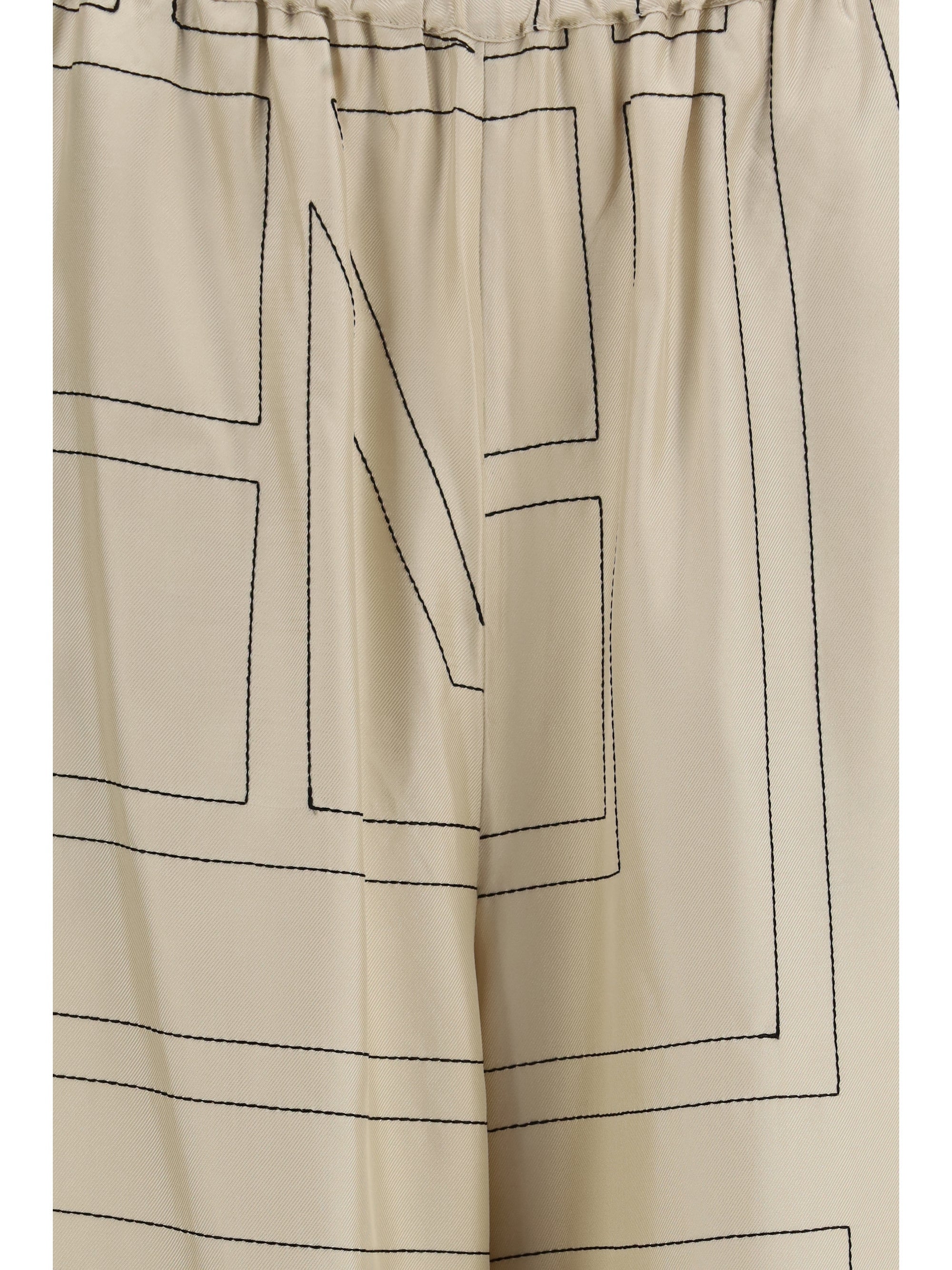 Toteme Women Silk Monogram Pants