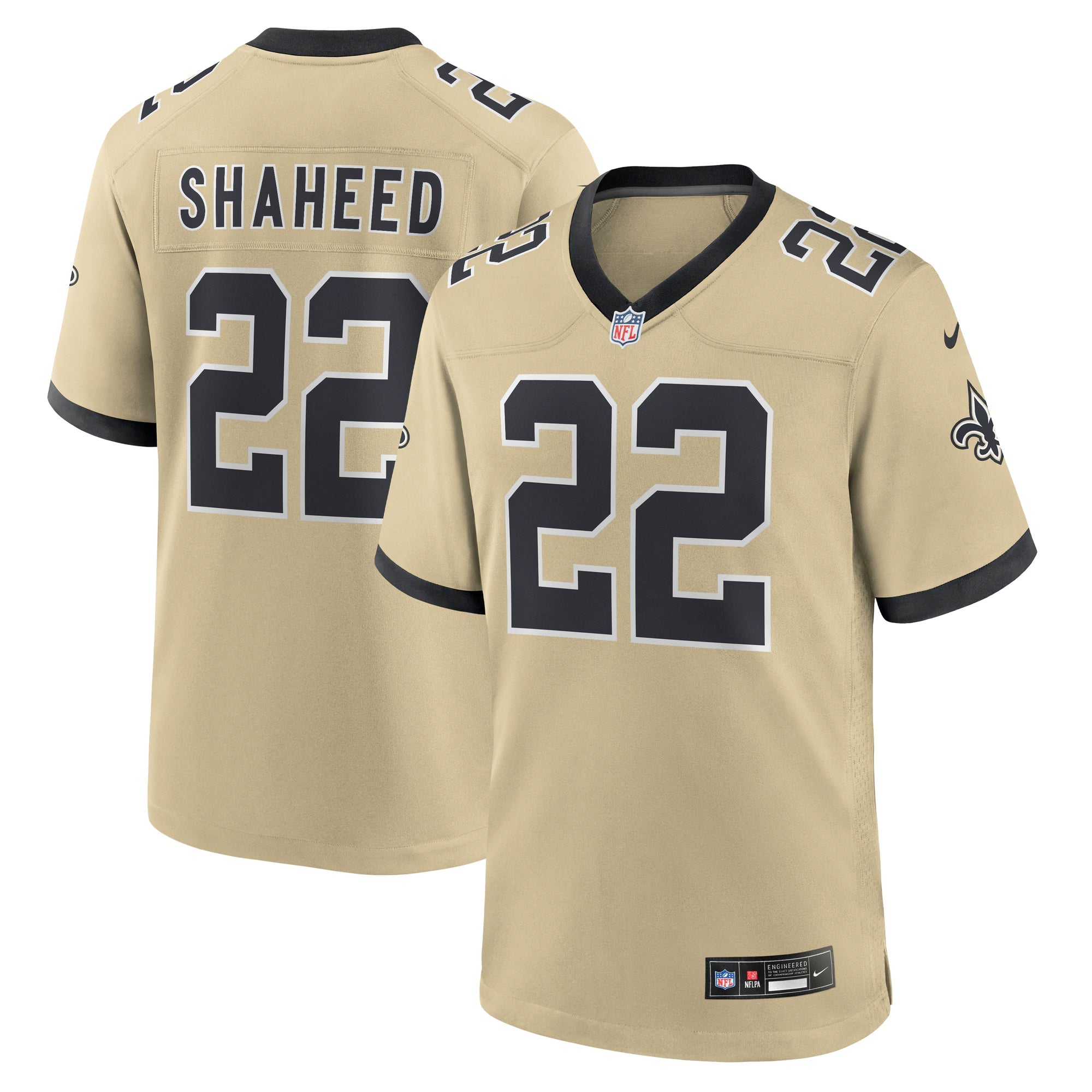 New Orleans Saints Rashid Shaheed Gold Gameday Golds Alternate Game Player Jersey