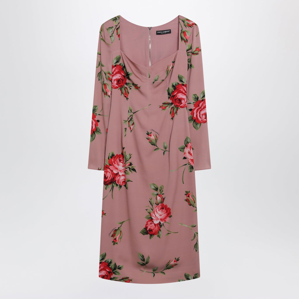 Dolce&Gabbana Bouquet Rose Print Sheath Dress Women
