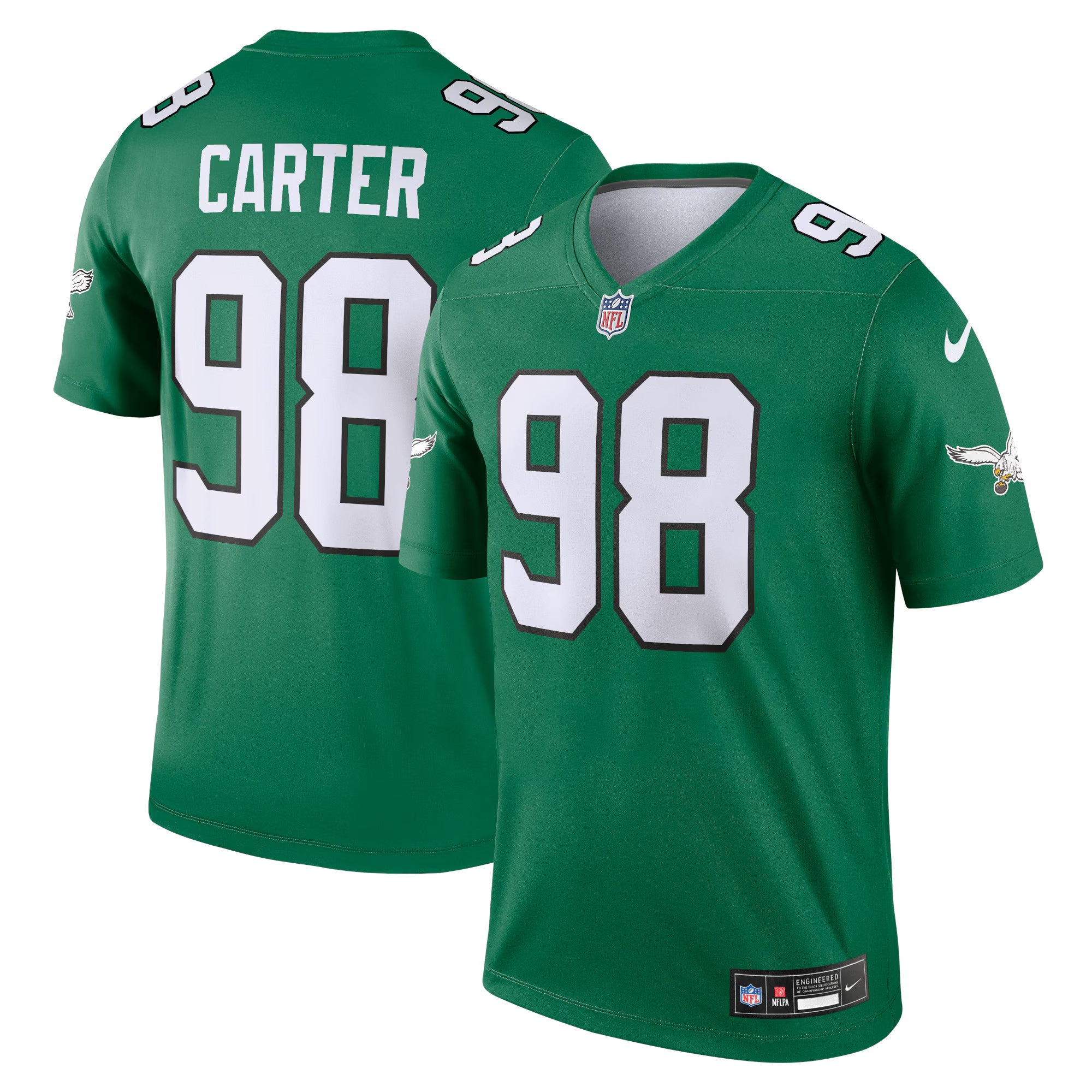 Philadelphia Eagles Jalen Carter Kelly Green Legend Player Performance Top
