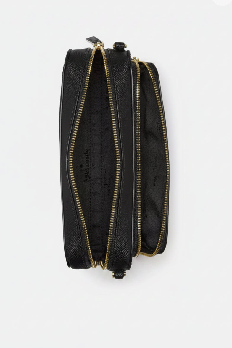 NWT Kate Spade  Staci Dual Zip Around Mini Crossbody In Black