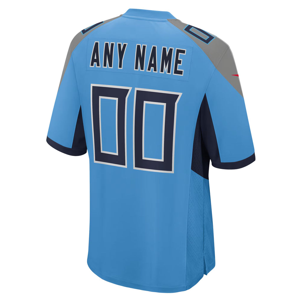 Tennessee Titans Light Blue Alternate Custom Game Jersey