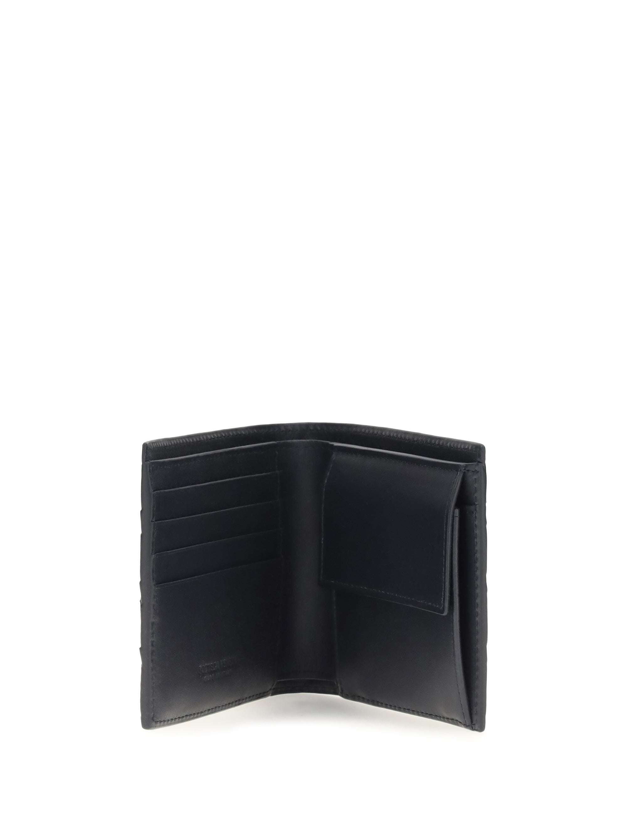 Bottega Veneta Men Bifold Leather Intrecciato Wallet