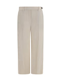 Brunello Cucinelli Women Cigarette Pants In Fluid Viscose And Linen Twill