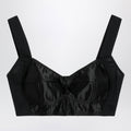 Dolce&Gabbana Satin Corset-Style Crop Bustier In Black Women