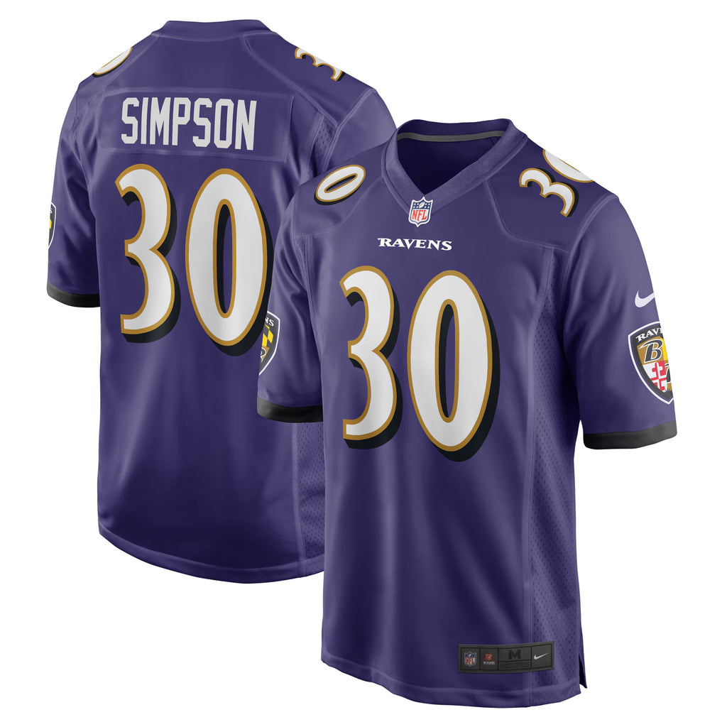 Baltimore Ravens Trenton Simpson Purple Game Jersey