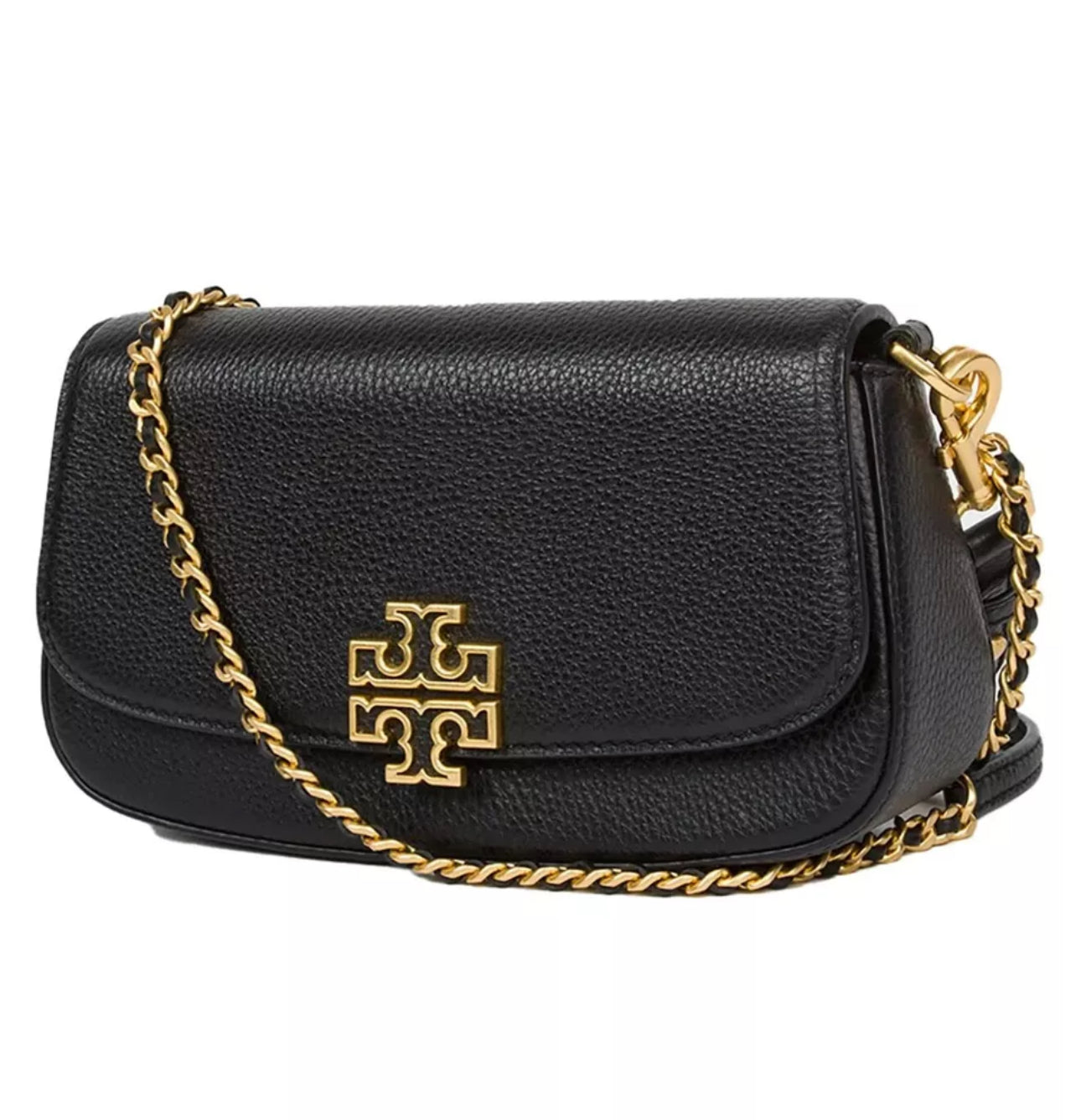 NWT Tory Burch Britten Convertible Crossbody Leather Handbag Black