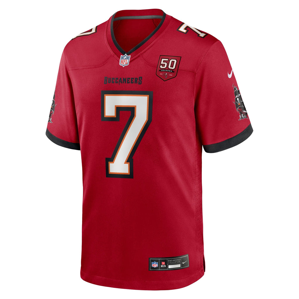 Tampa Bay Buccaneers Bucky Irving Red 50th Season Team Game Jersey