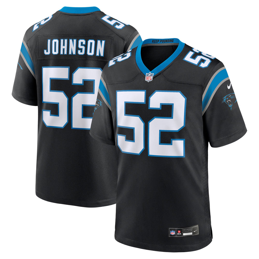 Carolina Panthers DJ Johnson Black Game Jersey