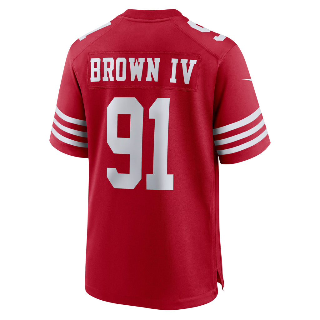 San Francisco 49ers Earnest Brown IV Scarlet Team Game Jersey