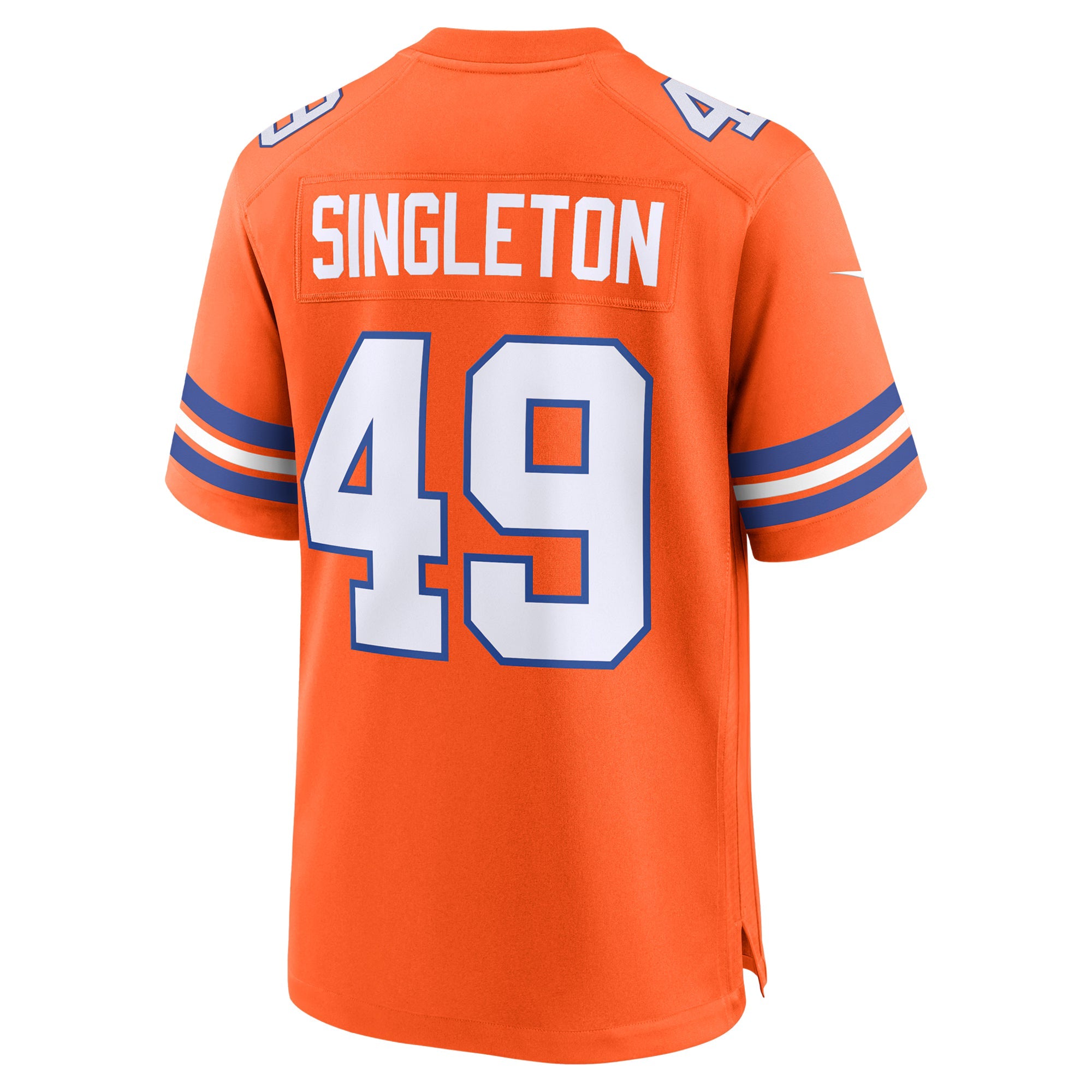 Denver Broncos Alex Singleton Orange Alternate Game Jersey