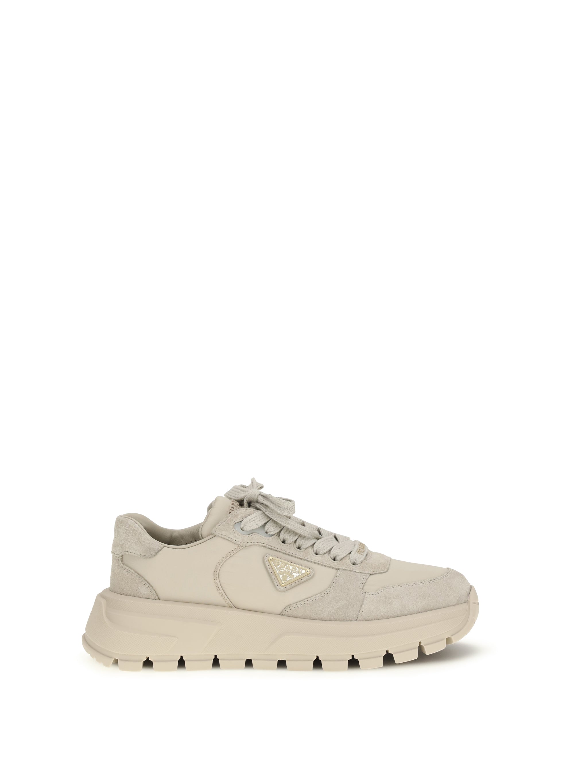 Prada Women Suede And Re-Nylon Sneakers