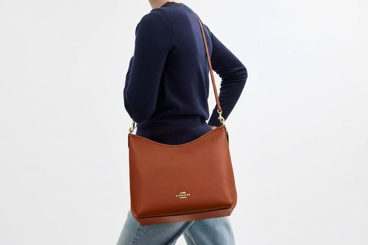 NWT Coach Large Laurel Shoulder Bag in Gold/Tan