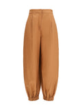 Fendi Women Cotton And Linen Balloon Pants